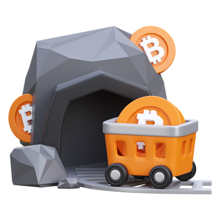 ビットコイン鉱山  3D Icon