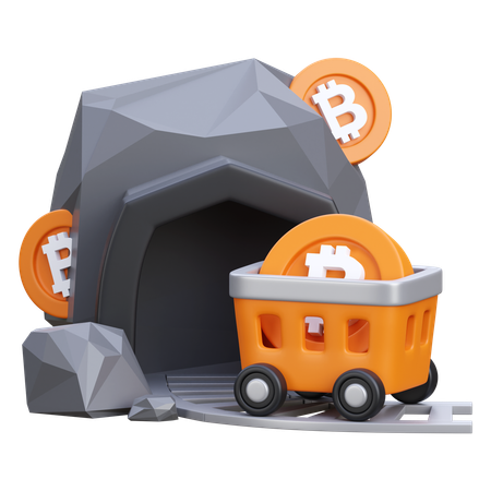 Bitcoin mine  3D Icon