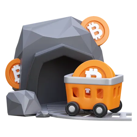 Bitcoin mine  3D Icon