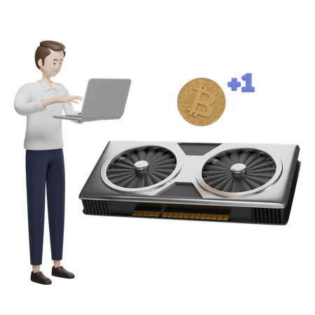 Bitcoin Miner  3D Icon