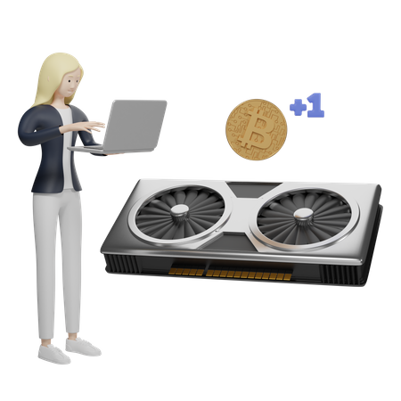 Bitcoin Miner  3D Illustration