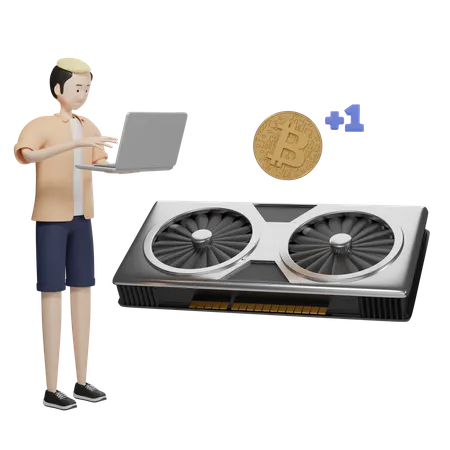 Bitcoin Miner  3D Illustration