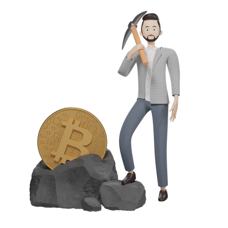 Bitcoin Miner  3D Illustration