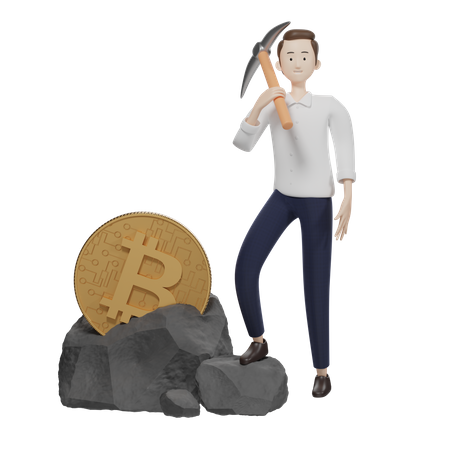 Bitcoin Miner  3D Illustration