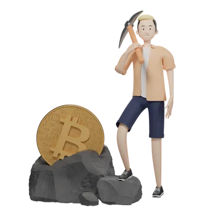 Bitcoin Miner 3D Illustration