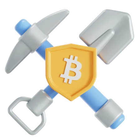Minería de Bitcoin segura  3D Icon