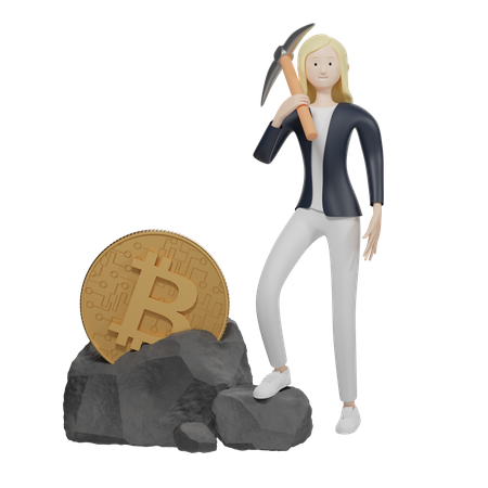 Mineur de bitcoins  3D Illustration