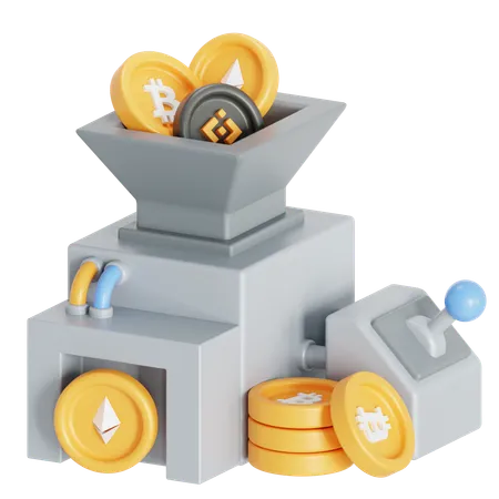 Bitcoin Mining Machine 3D Icon