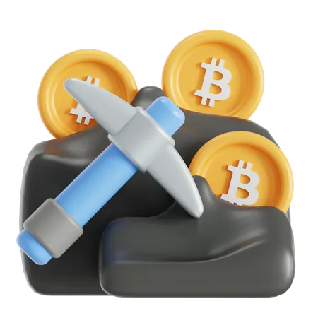 Bitcoin Mining Search 3D Icon