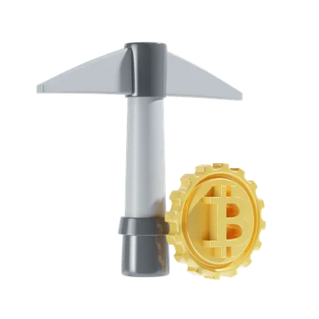 Bitcoin Mining 3 D Icon 3D Icon