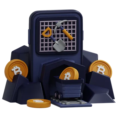 Bitcoin mining  3D Icon