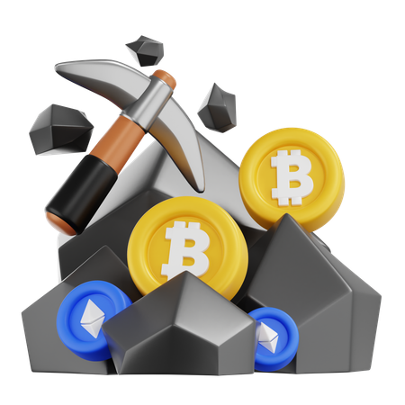 Bitcoin Mining  3D Icon