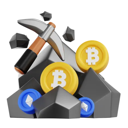 Bitcoin Mining  3D Icon