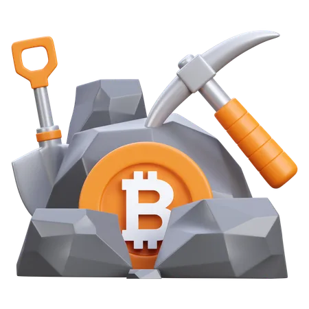 Bitcoin mining  3D Icon