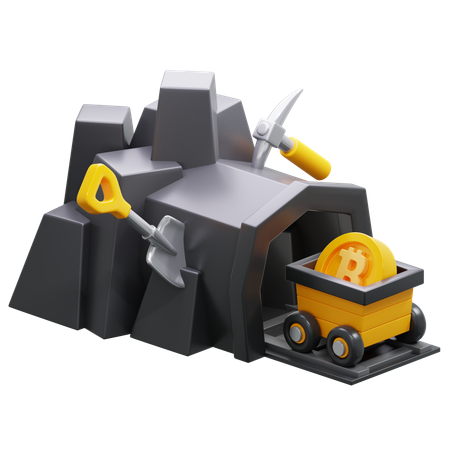 Bitcoin mining  3D Icon