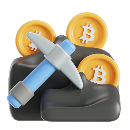 Bitcoin mining  3D Icon