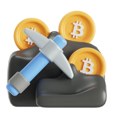 Bitcoin mining  3D Icon