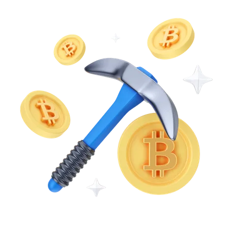 Bitcoin Mining  3D Icon