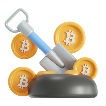 Bitcoin mining  3D Icon