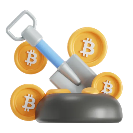 Bitcoin mining  3D Icon