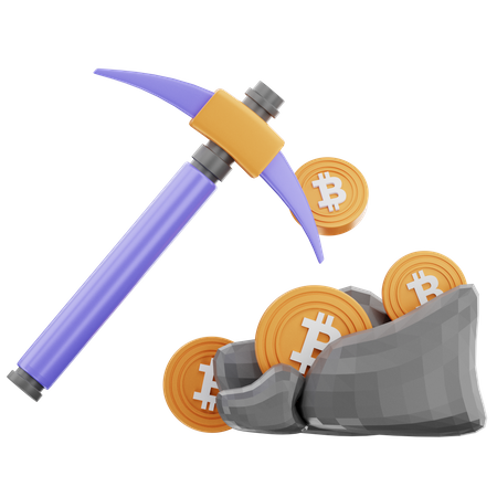 Bitcoin Mining  3D Icon