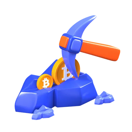 Bitcoin Mining  3D Icon