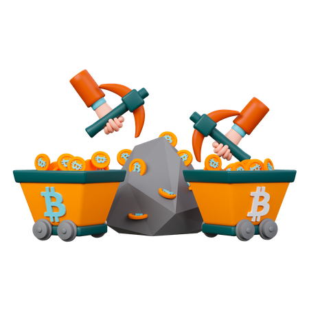 Bitcoin Mining  3D Icon