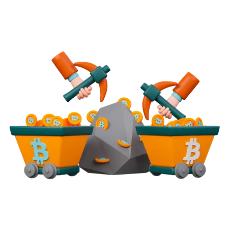 Bitcoin Mining  3D Icon