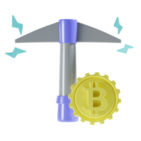 Bitcoin Mining  3D Icon