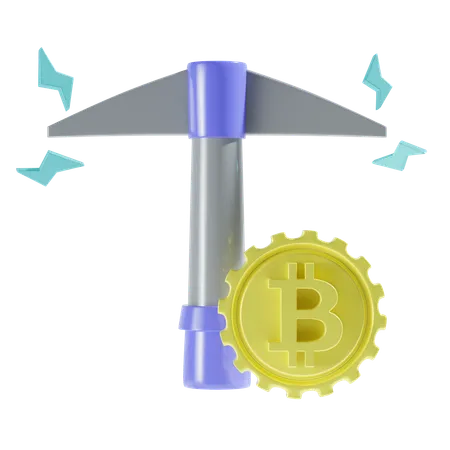 Bitcoin Mining  3D Icon