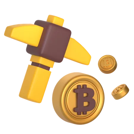 Bitcoin Mining  3D Icon