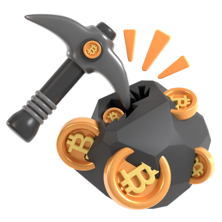 Bitcoin Mining  3D Icon