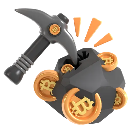 Bitcoin Mining  3D Icon