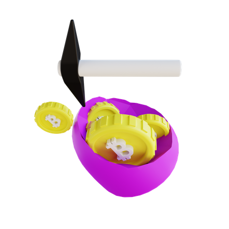 Bitcoin Mining  3D Icon