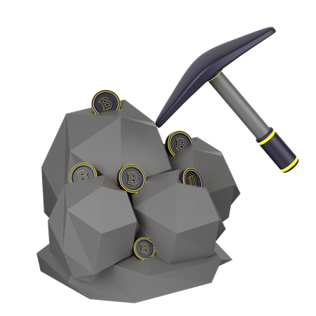 Bitcoin Mining  3D Icon