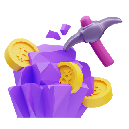 Bitcoin Mining  3D Icon