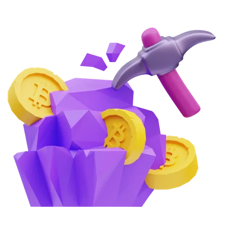 Bitcoin Mining  3D Icon