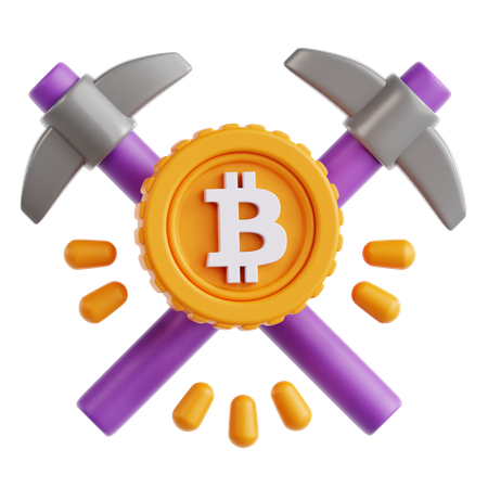 Bitcoin Mining  3D Icon