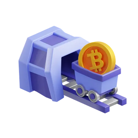 Bitcoin Mining  3D Icon