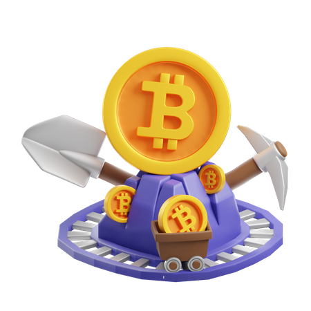 Bitcoin Mining  3D Icon