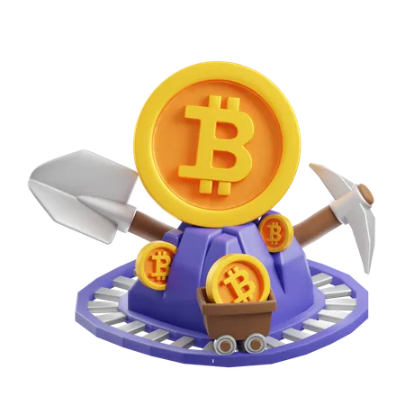 Bitcoin Mining  3D Icon