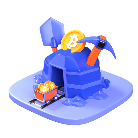 Bitcoin Mining  3D Icon