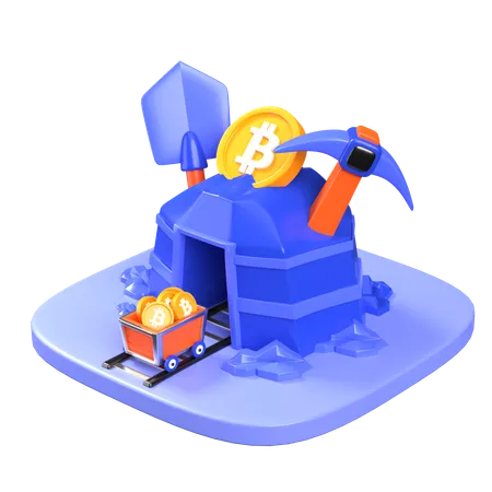 Bitcoin Mining  3D Icon