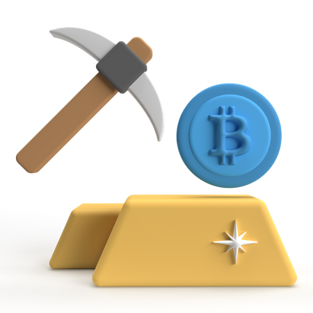 Bitcoin Mining  3D Icon