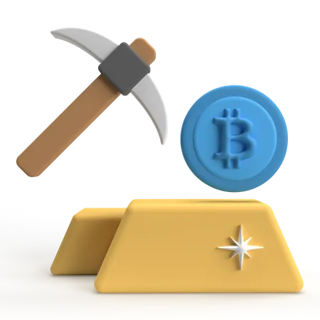 Bitcoin Mining  3D Icon