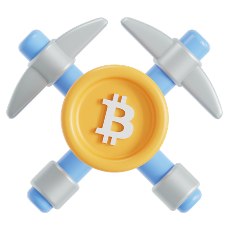 Bitcoin mining  3D Icon