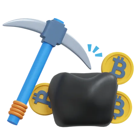 Bitcoin Mining  3D Icon