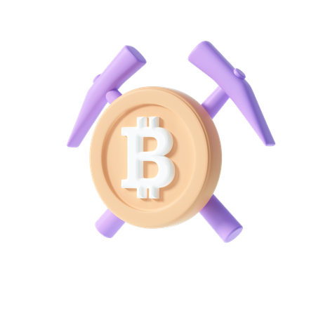 Bitcoin mining  3D Icon
