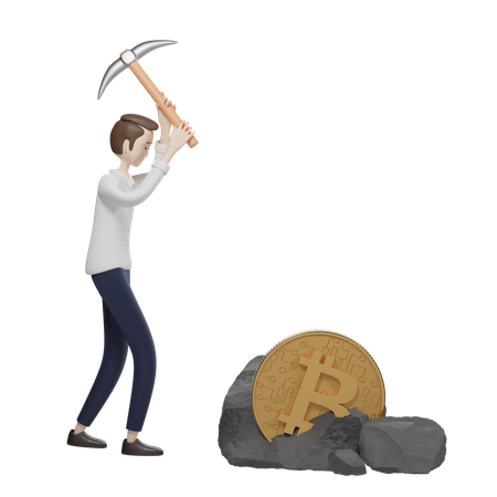 Bitcoin Mining  3D Icon