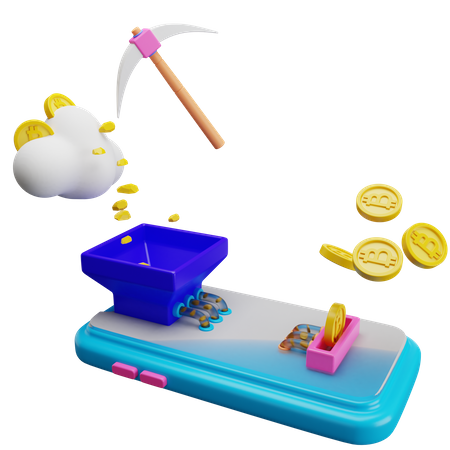 Bitcoin Mining  3D Icon